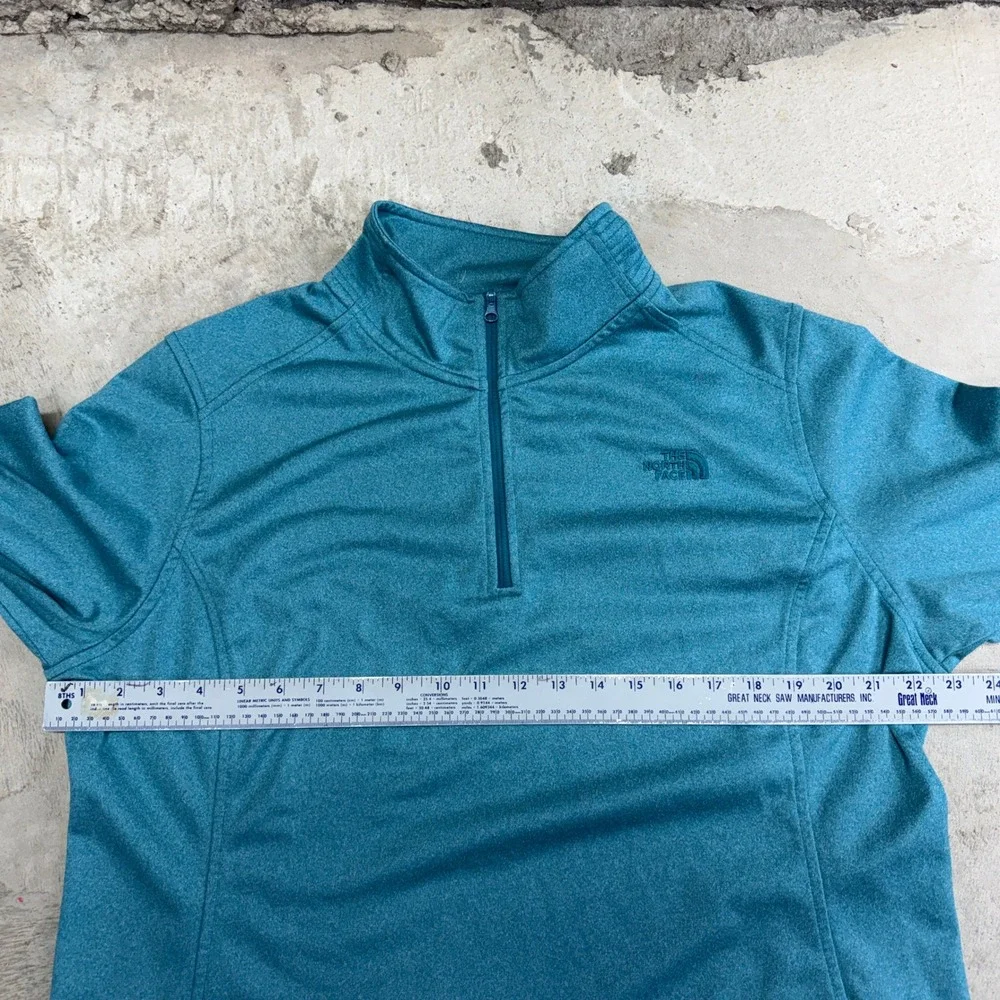 The North Face Womens Teal Quarter Zip Pullover Fleece Jacket Size XXL - Picture 3 of 7